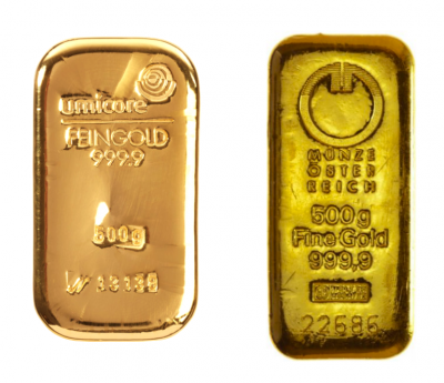 Goldbarren 500 Gramm Feingold diverse