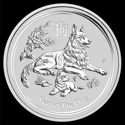 Silbermünze Jahr des Hundes 10 Unzen Lunar II 2018 