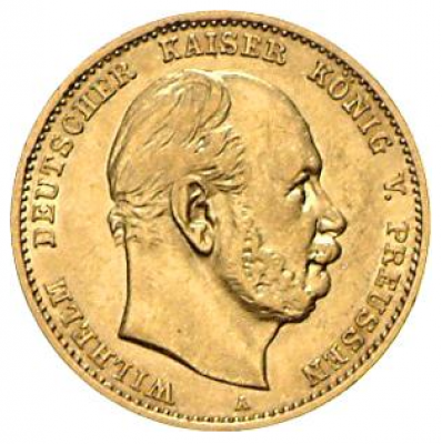 Goldmünze 10 Mark Preussen Wilhelm I Jäger 242
