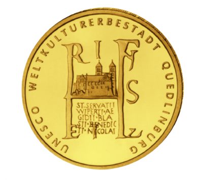 Goldmünze 100 Euro Quedlinburg 2003 1/2 Unze 