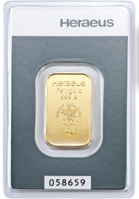 Goldbarren 10 Gramm Feingold LBMA-zertifiziert